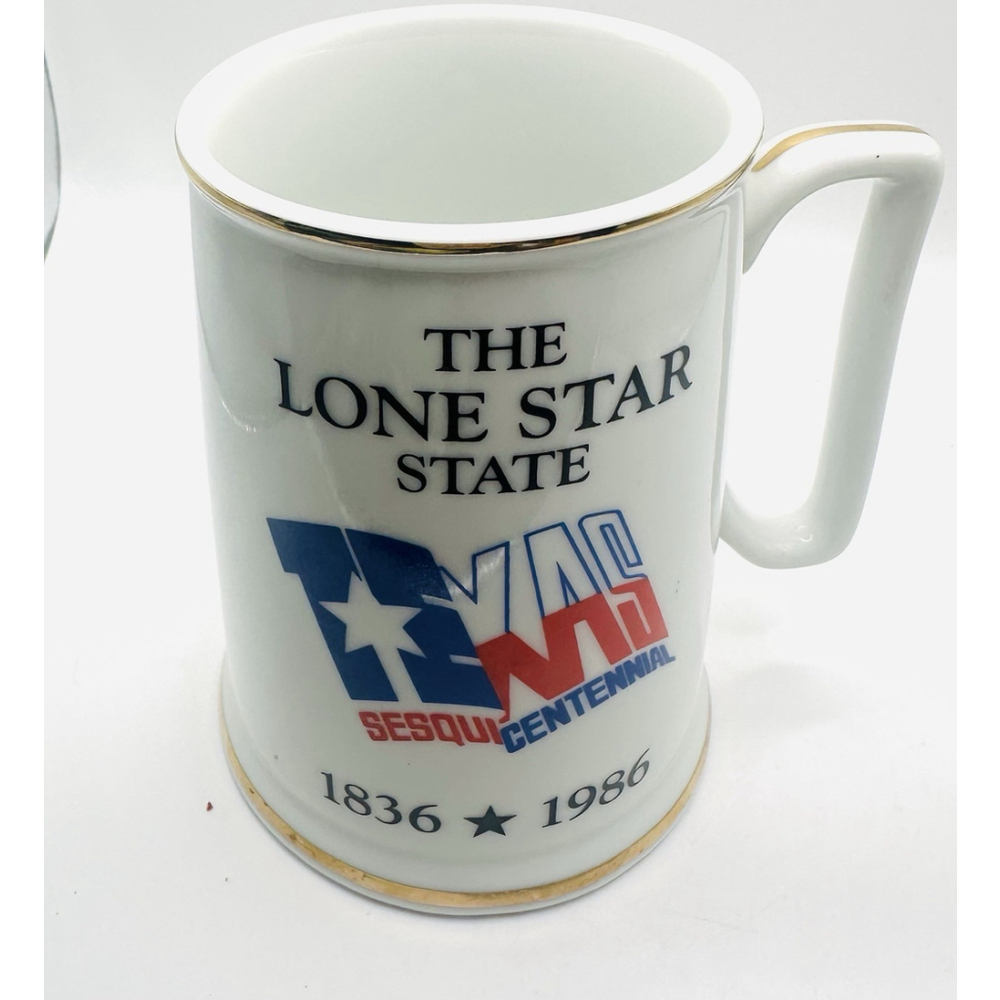 Vintage Texas Sesquicentennial Limited 1986 Edition Porcelain Tall Coffee Mug